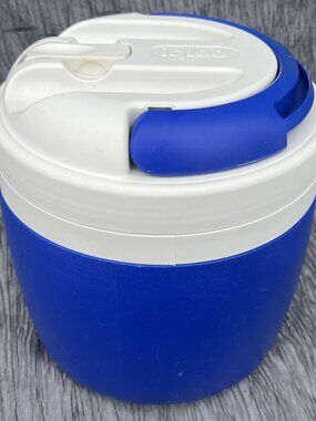 Vtg IGLOO Elite 1 gallon Water Cooler Dog K9 Training Drinking Blue & White USA
